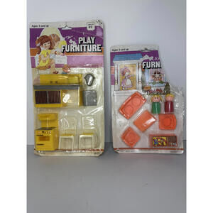 Vintage Play Furniture Dollhouse Accessories Set